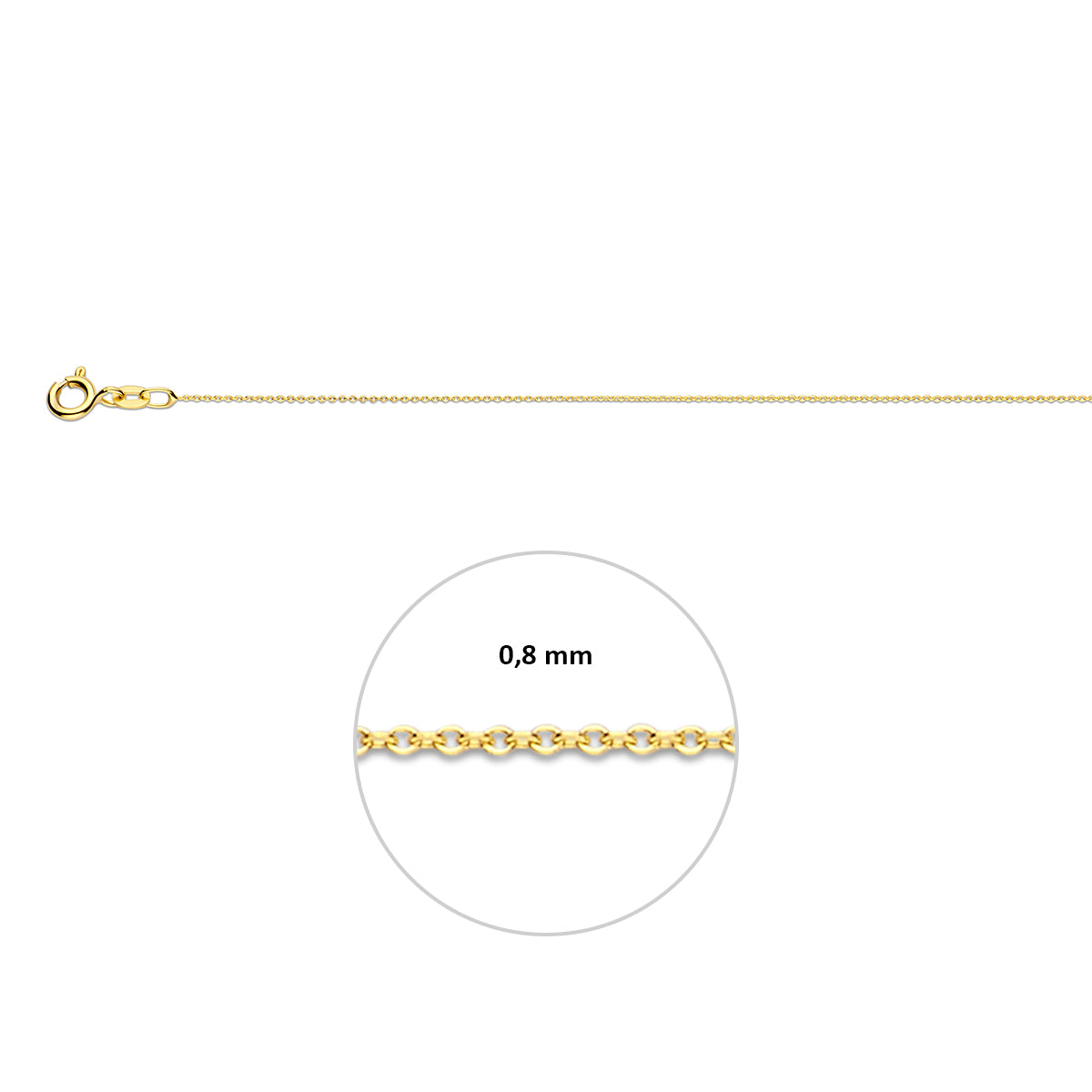 14krt geelgouden collier anker plat 0,8mm - 41-43-45cm