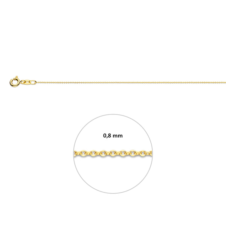 14krt geelgouden collier anker plat 0,8mm - 41-43-45cm