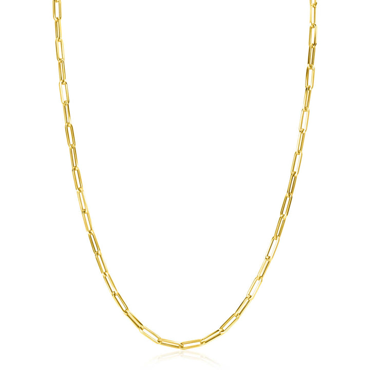 ZINZI Gold 14 krt gouden collier 45cm met trendy paperclip/closed for ever schakels 3mm breed ZGC346