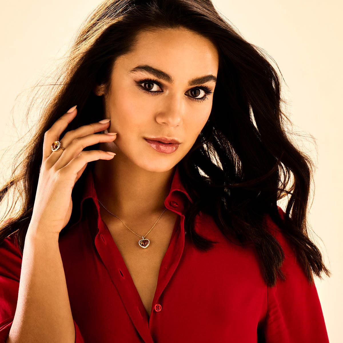 14krt geelgouden ring met citrien 6.30ct en diamant 0.19ct