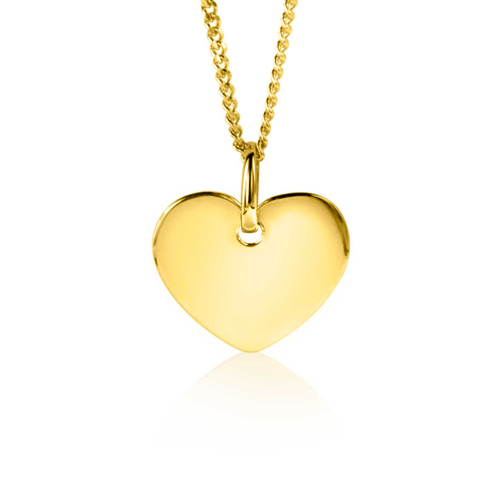 12mm ZINZI Gold 14 krt gouden hanger met trendy glanzend hartje van 12mm ZGH396-12 (zonder collier) (kopie)