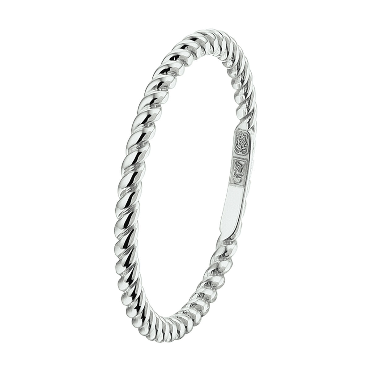 14kt witgouden aanschuifring gedraaid