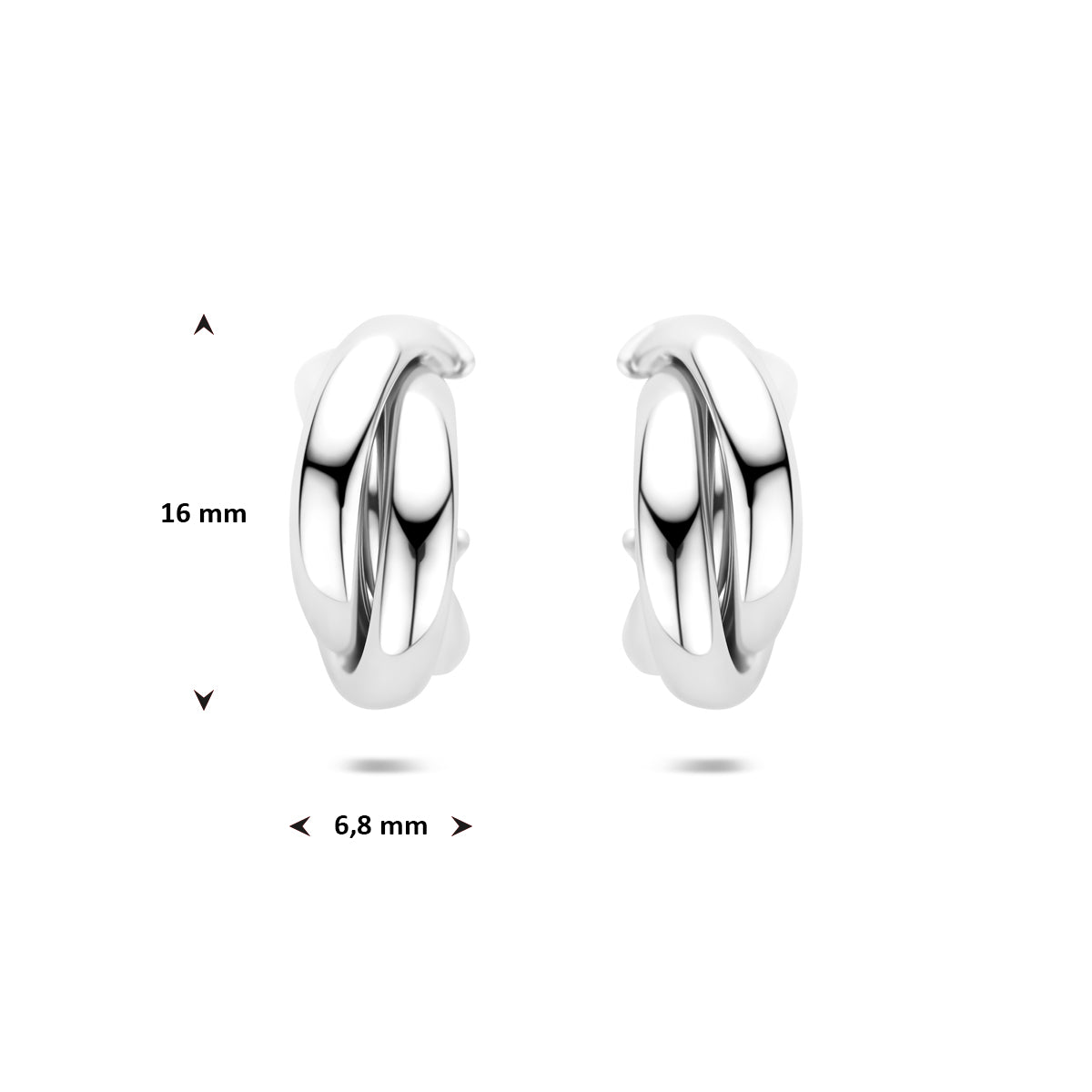 Zilveren oorringen | 16x6.8mm
