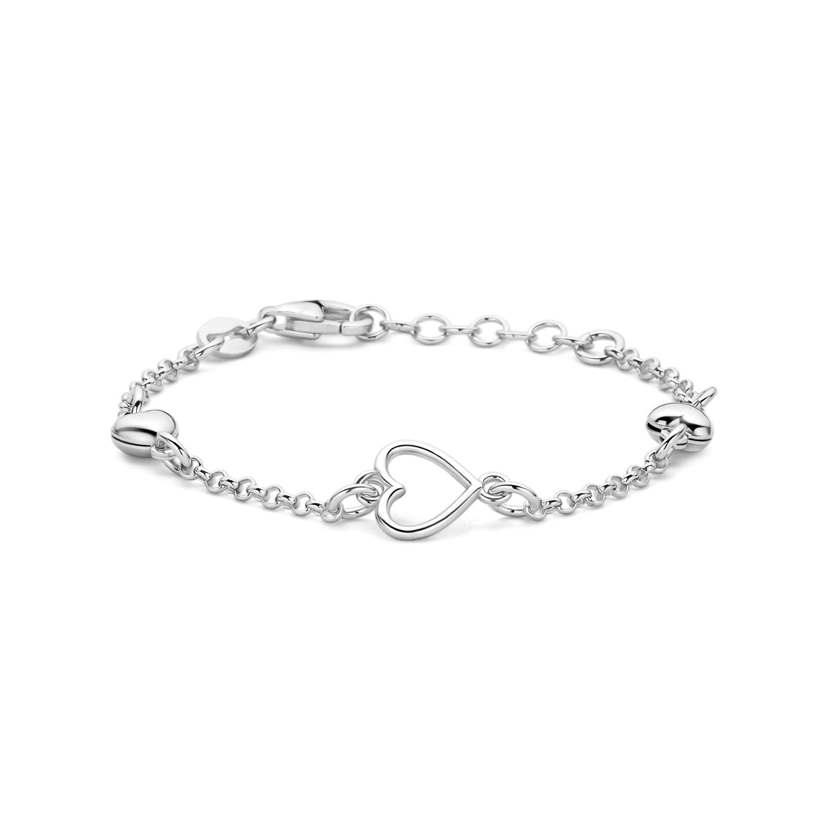Zilveren armband hartjes | 11+2cm