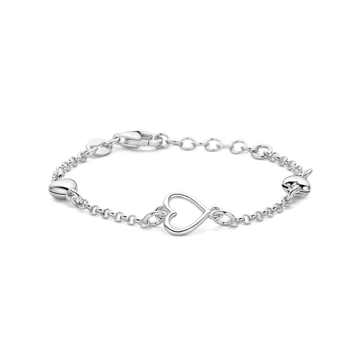 Zilveren armband hartjes | 11+2cm
