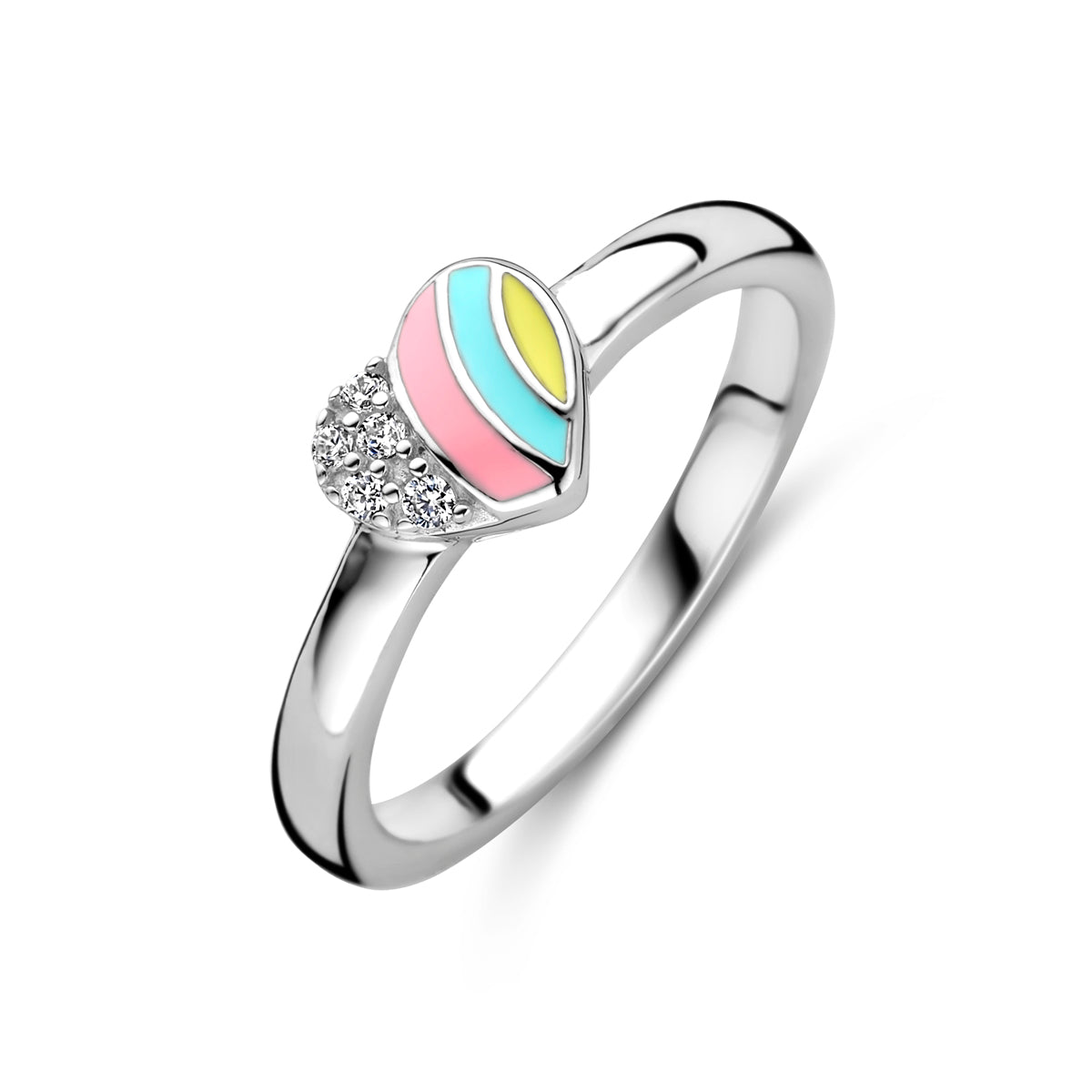 zilveren kinderring hart zirkonia | 5,5mm