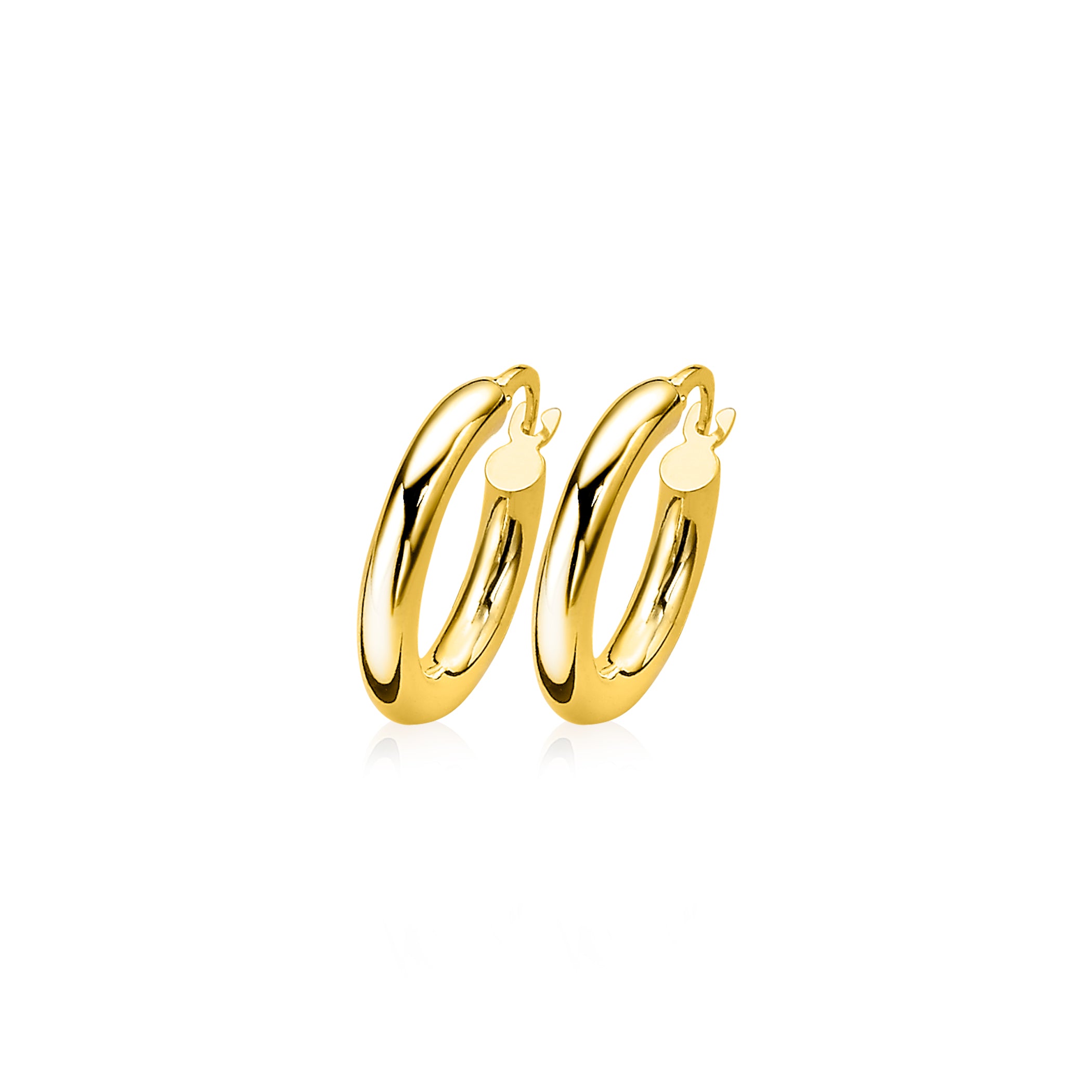 ZINZI Gold 14 karaat gouden oorRing ronde buis 18 x 3mm ZGO131