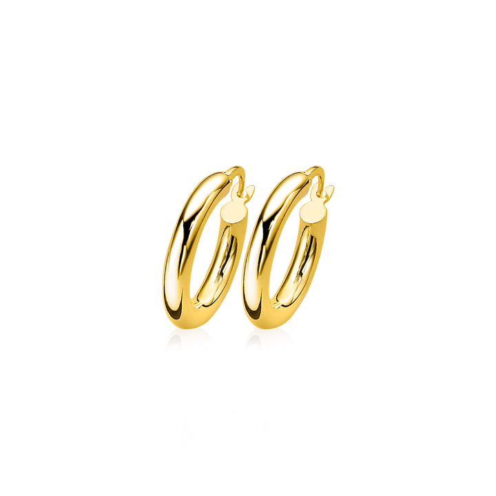 ZINZI Gold 14 karaat gouden oorRing ronde buis 18 x 3mm ZGO131