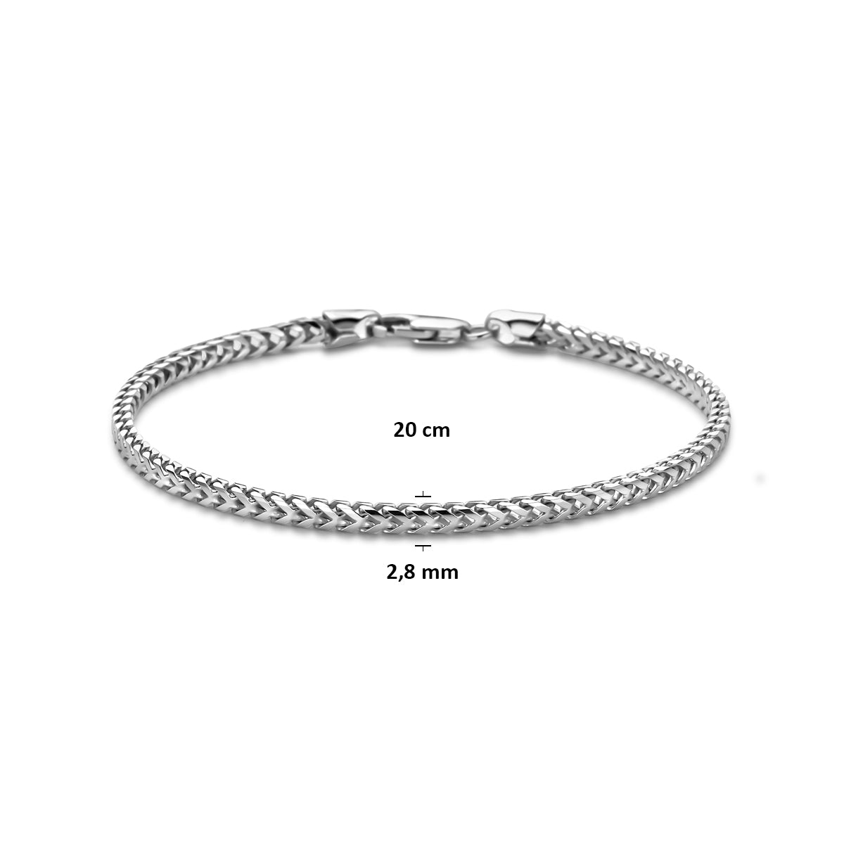 Zilveren armband vossestaart 2,8mm | 20 cm