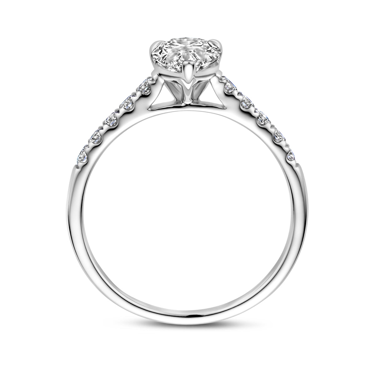 Facette - 14krt witgouden ring met LG diamant 1,225ct GHSI - Inclusief IGI certificaat 1.03 F-VVS2