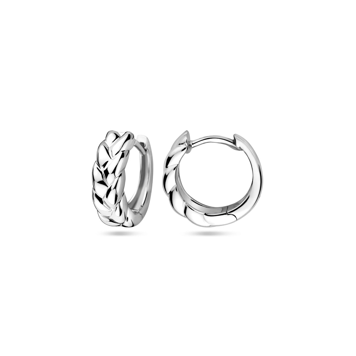 Zilveren klapoorringen schakelmotief | 12,5x4,5mm