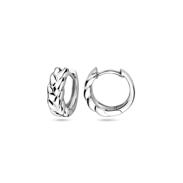 Zilveren klapoorringen schakelmotief | 12,5x4,5mm