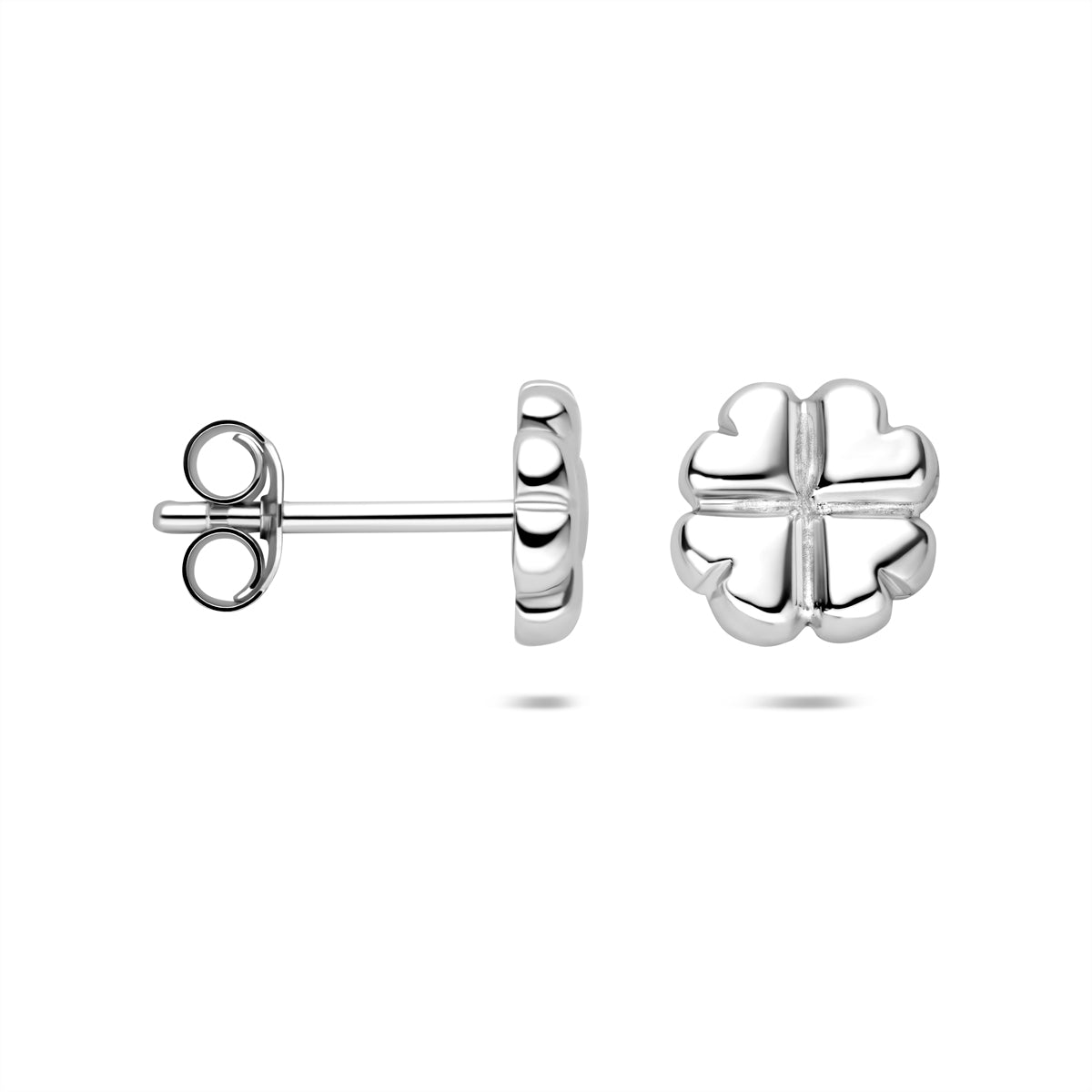 Zilveren oorknoppen klavertje | 7.5x7.5mm