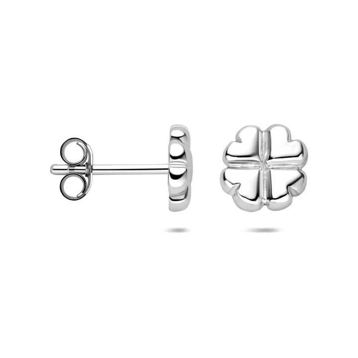 Zilveren oorknoppen klavertje | 7.5x7.5mm