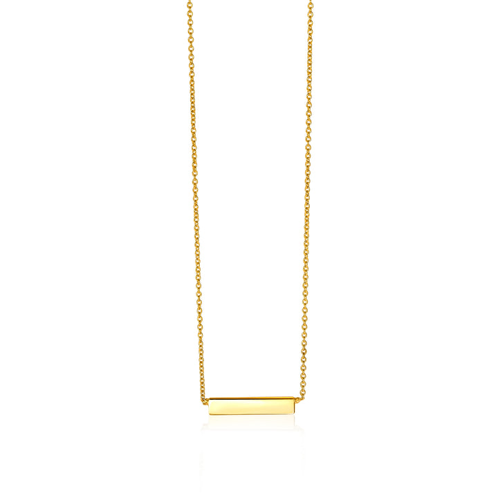 ZINZI Gold 14 karaat gouden collier plaatje glad 42cm ZGC176