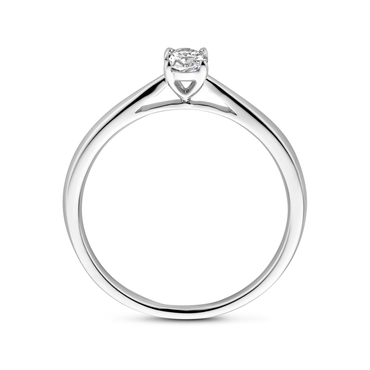 Facette - 14krt witgouden ring met LG diamant 0,25ct GHSI