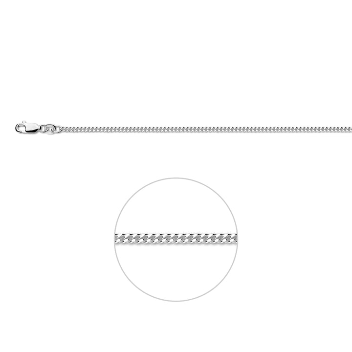 Zilveren lengtecollier - gourmette 2,1mm