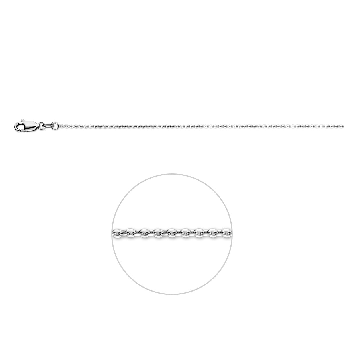 Zilveren lengtecollier - anker plat 1,4mm