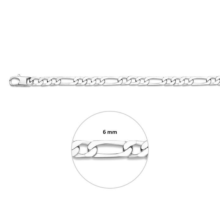 Zilveren lengtecollier - Figaro 6.0mm