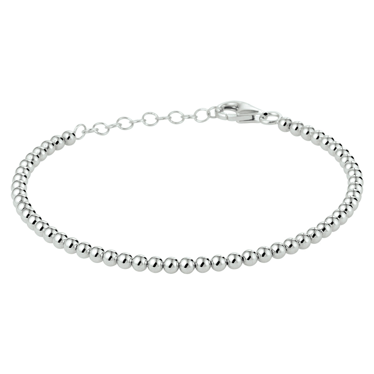 Zilveren armband bolletjes 3,0mm | 16+3cm