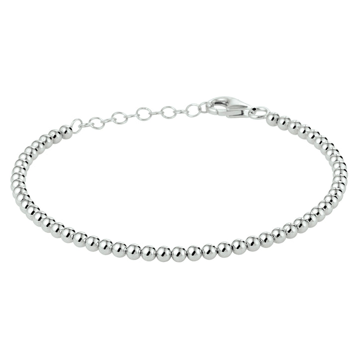 Zilveren armband bolletjes 3,0mm | 16+3cm