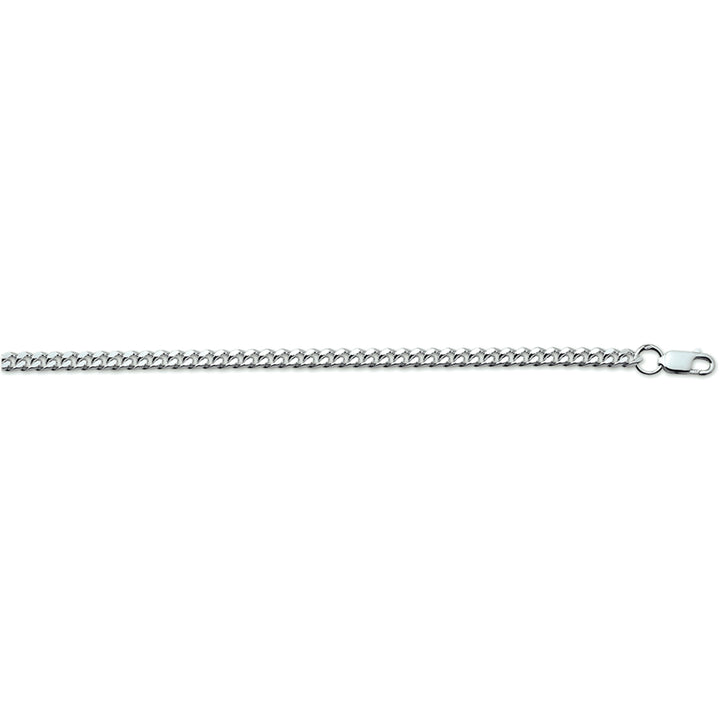 Zilveren lengtecollier - gourmette 6-zijdes geslepen 3,5mm