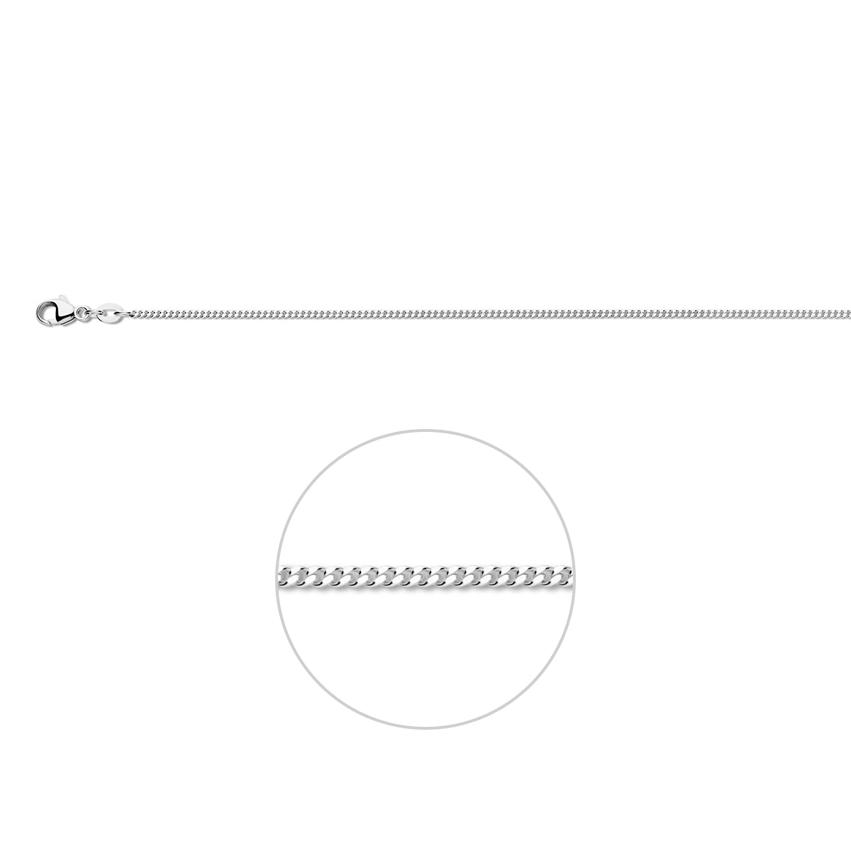 14krt witgouden collier gourmette 1,4mm