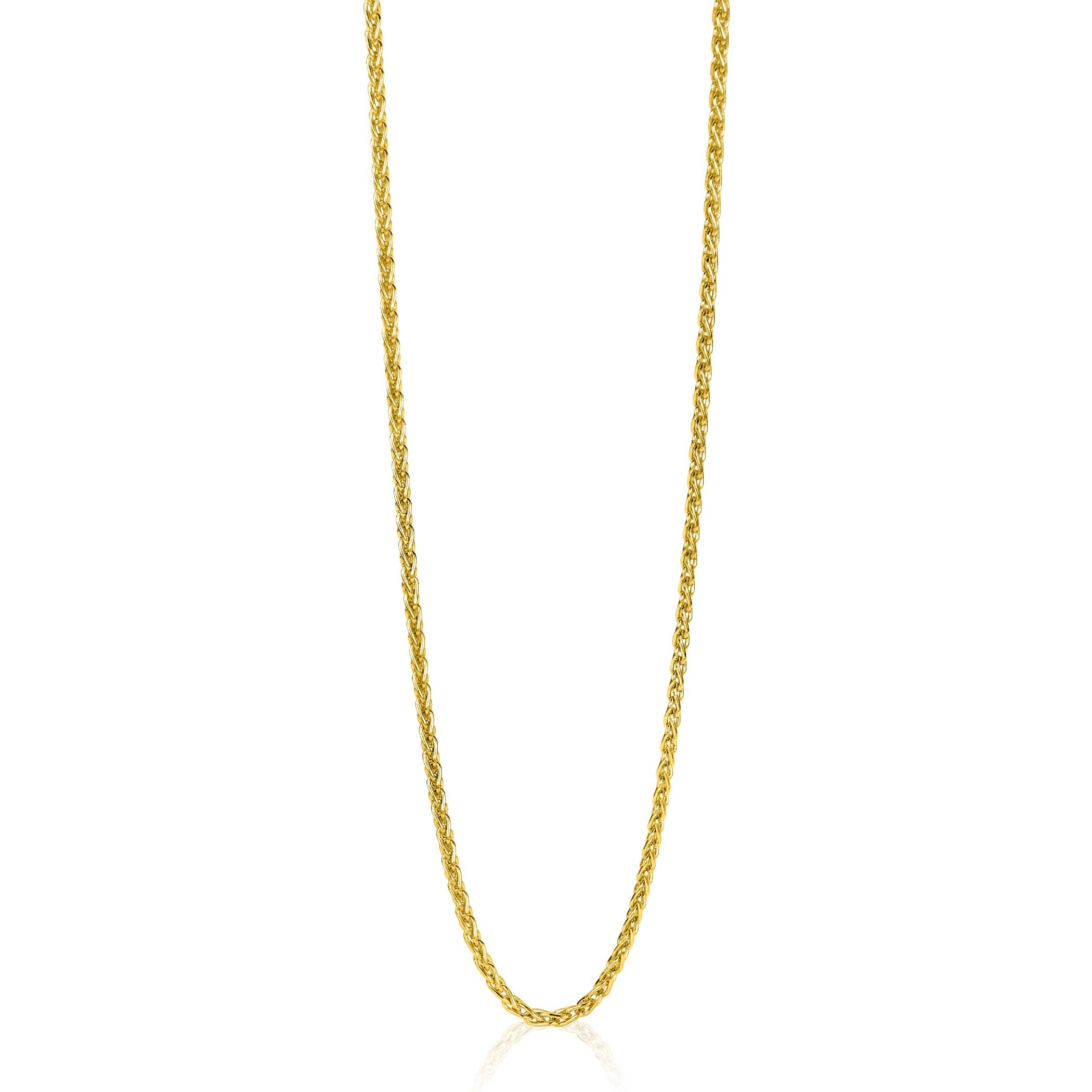 ZINZI Gold 14 krt gouden palmier collier 1.5mm breed. lengte 43cm ZGC307