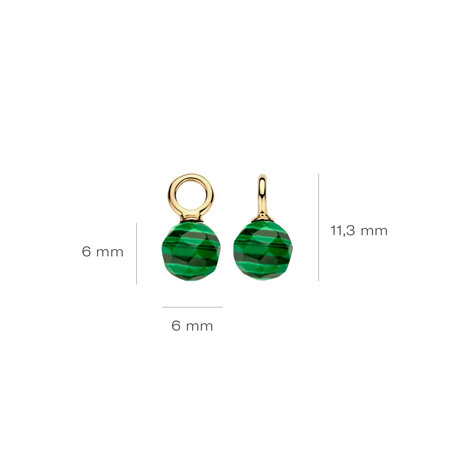 Blush Oorbelbedels 9046YMA -  Geel Goud (14k) met Malachiet