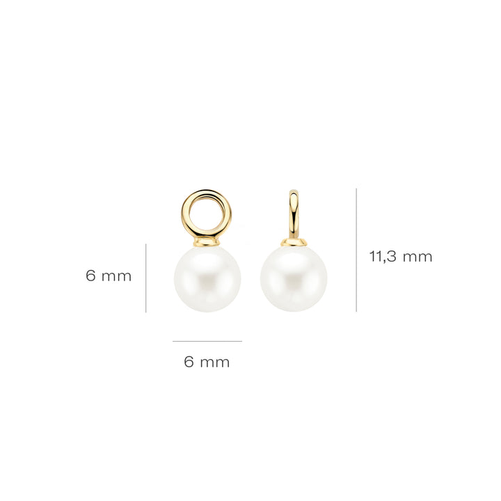 Blush Oorbelbedels 9046YPW -  Geel Goud (14k) met Swarovski Parel