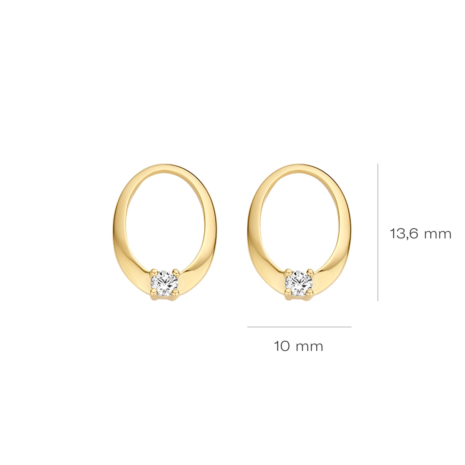 Blush Oorbelbedels 9052YZI -  Geel Goud (14k) met Zirkonia