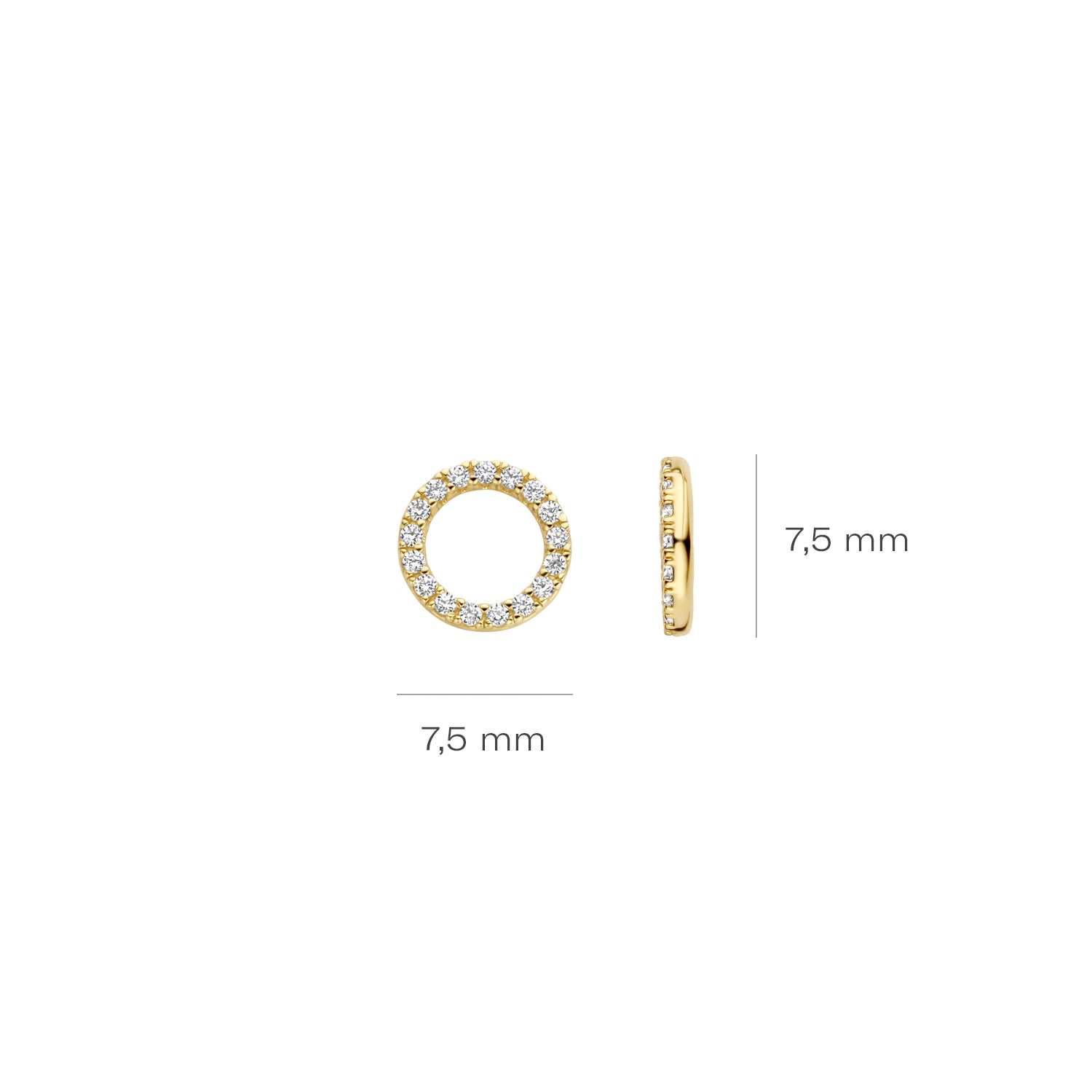 Blush Oorbedels 9066YZI - Geel Goud (14k) met Zirkonia