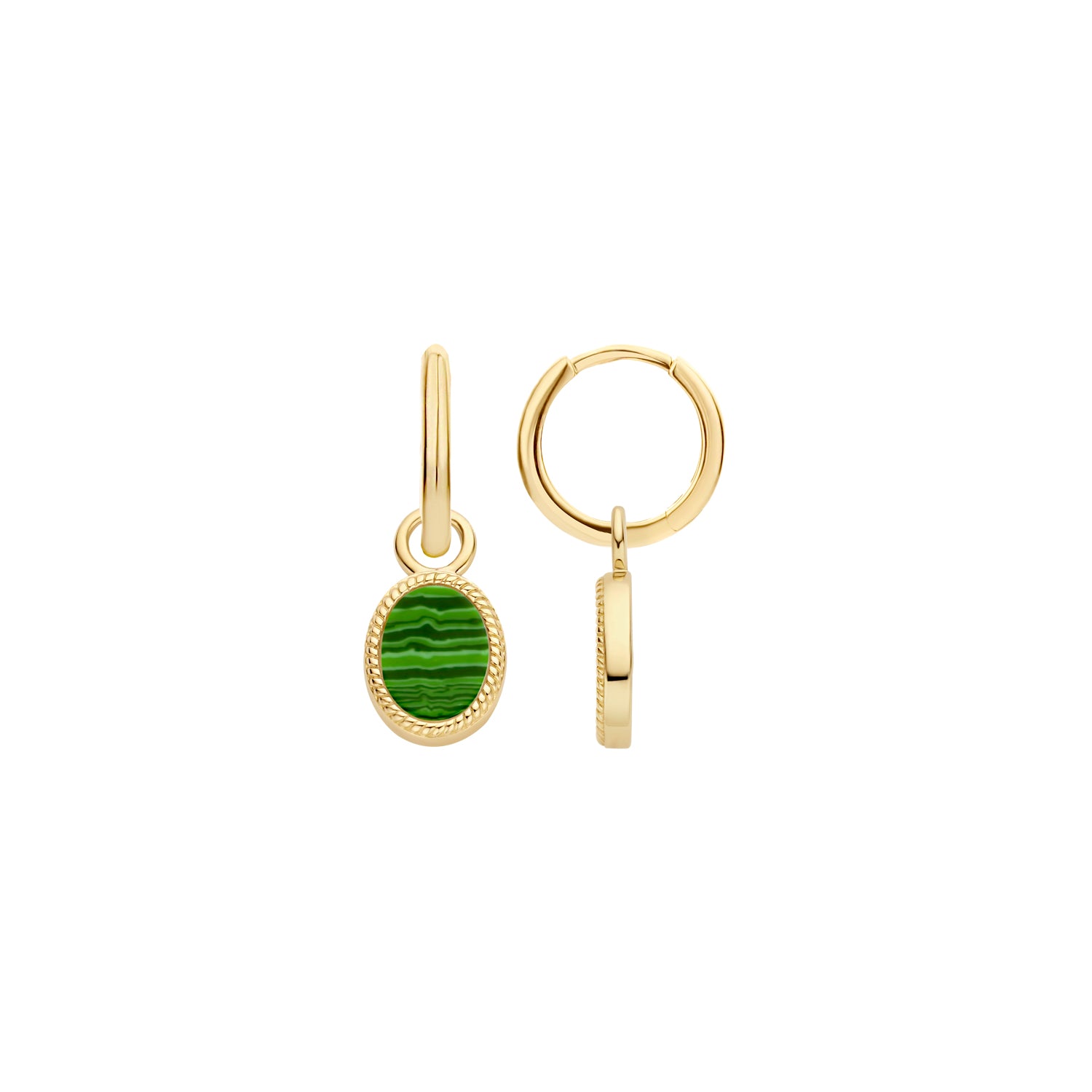 Blush Oorbedels 9078YMA - Geel Goud (14k) met Malachite