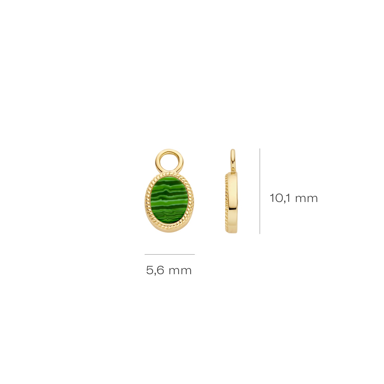 Blush Oorbedels 9078YMA - Geel Goud (14k) met Malachite
