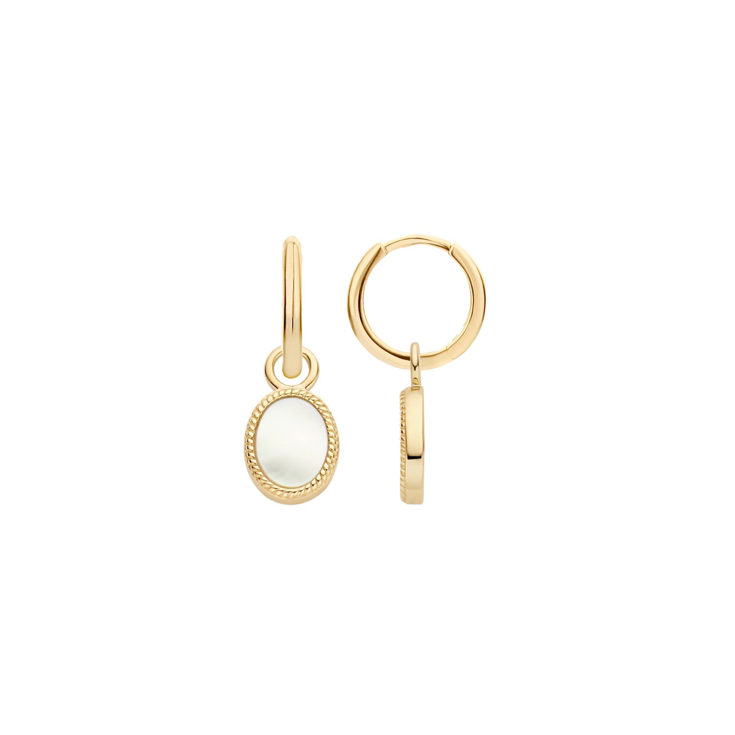 Blush Oorbedels 9078YMP - Geel Goud (14k) met Mother of Pearl
