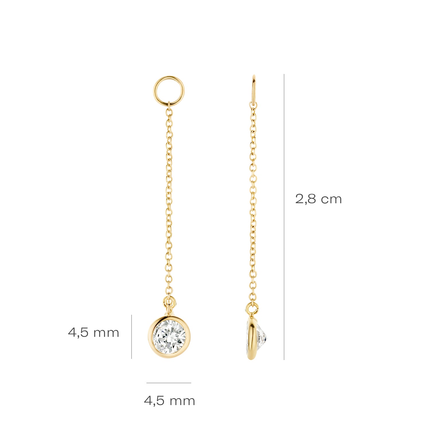 Blush Oorbedels 9083YZI - Geel Goud (14k) met Zirkonia
