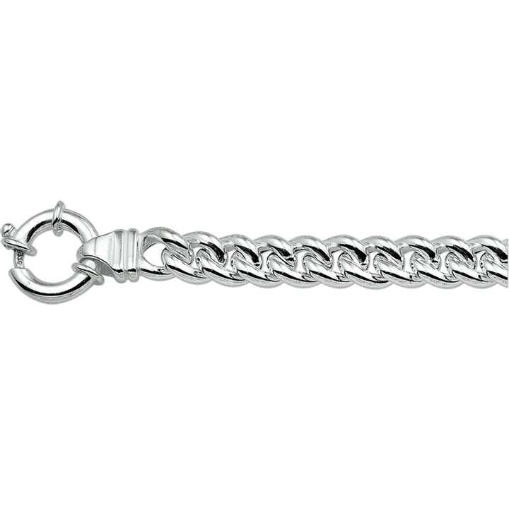 Zilveren armband gourmette 7mm met groot veerslot | 19cm