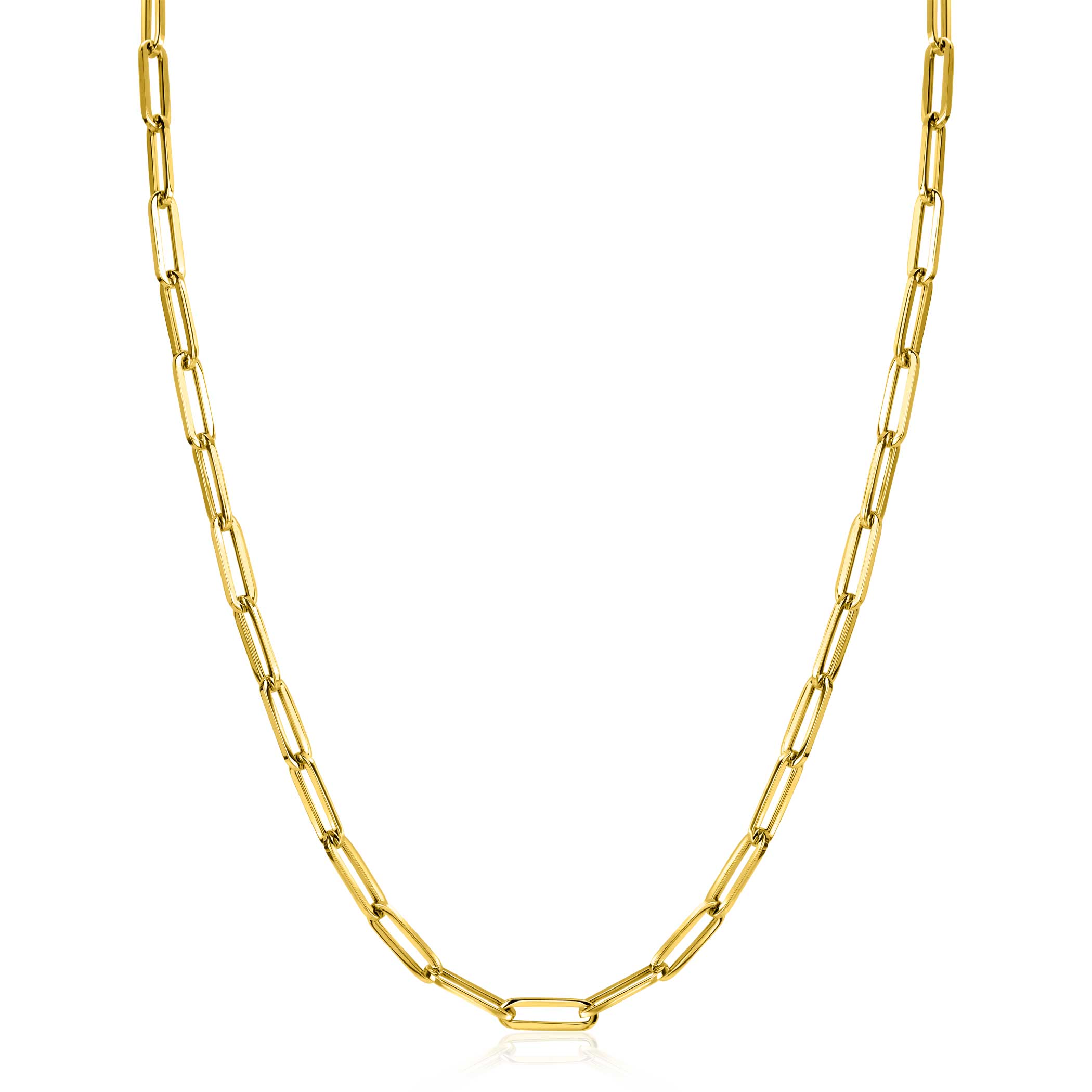 ZINZI Gold 14 krt gouden closed for ever schakelketting 4.5mm breed 43cm ZGC453
