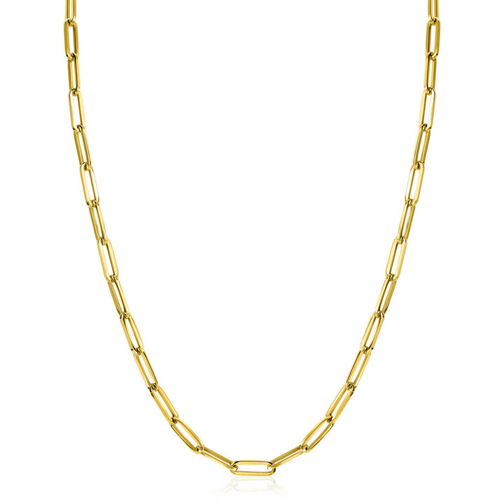 ZINZI Gold 14 krt gouden closed for ever schakelketting 4.5mm breed 43cm ZGC453