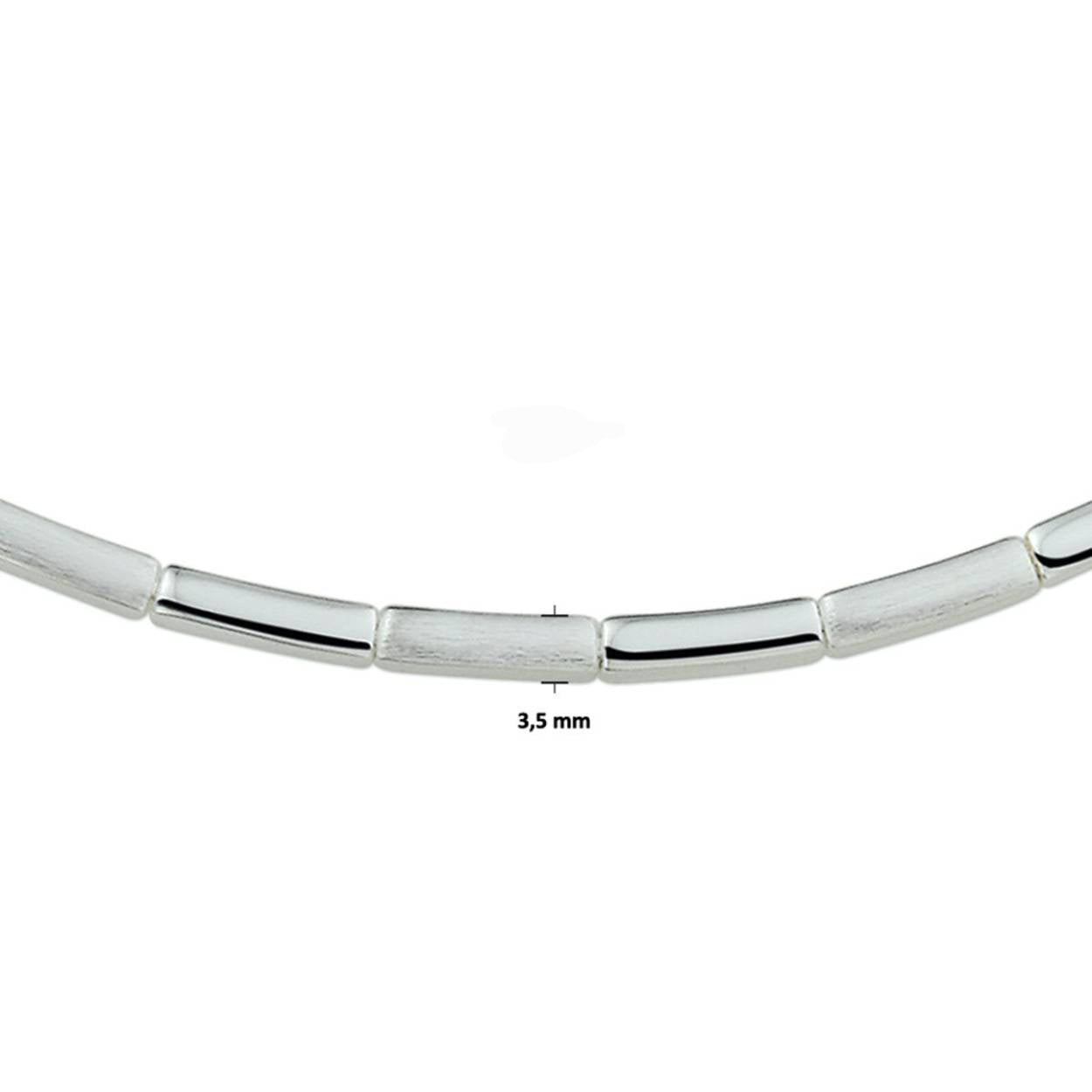 Zilveren collier poli/mat 3.5mm | 50cm