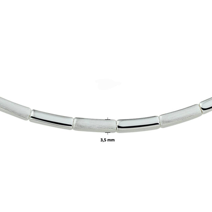 Zilveren collier poli/mat 3.5mm | 50cm