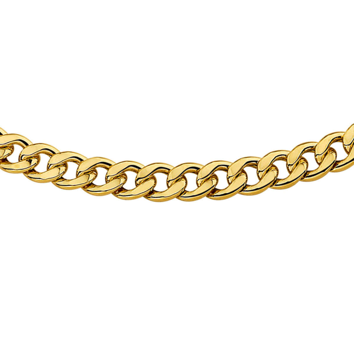 Zilgold collier gourmette 4-zijdes geslepen 6,5 mm | 60cm