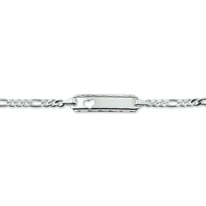 Zilveren graveerarmband hart plaat 5mm | 11-13cm