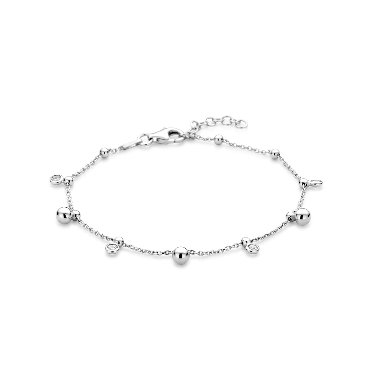 Zilveren armband zirkonia | 17-19cm