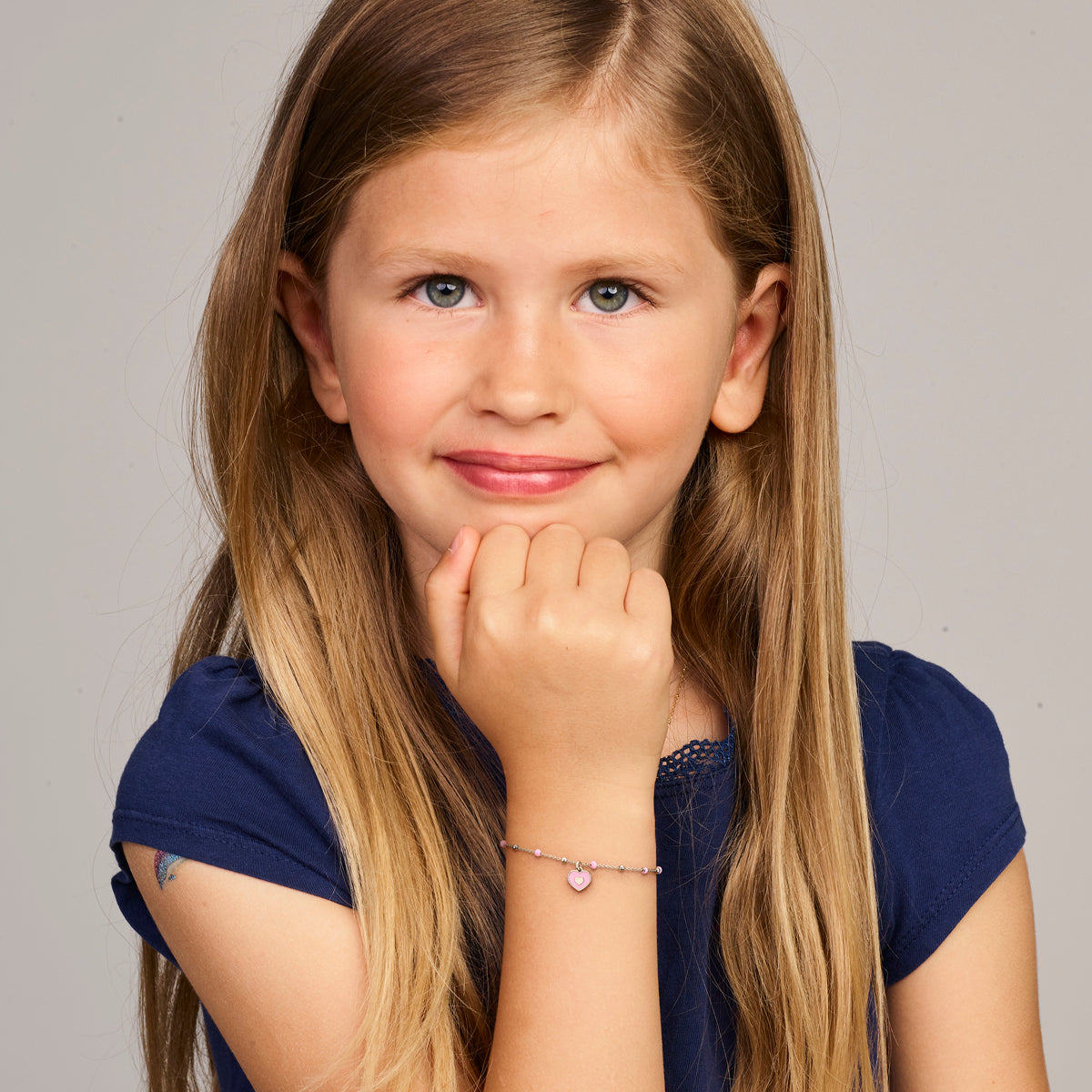 Zilveren bedelarmband kind | hart 13+3cm