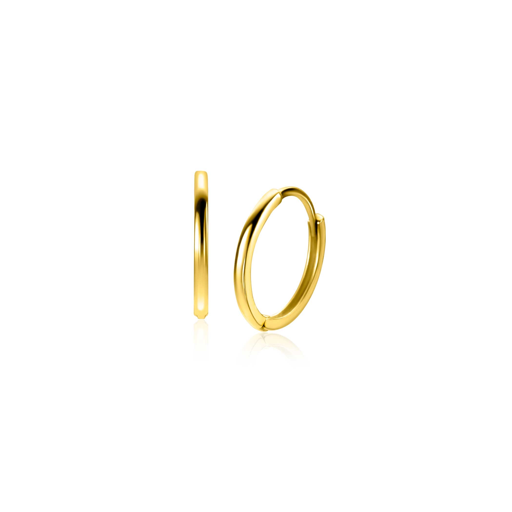12mm ZINZI Gold 14 karaat gouden oorRing met luxe scharniersluiting 10 x 1.2mm ZGO524