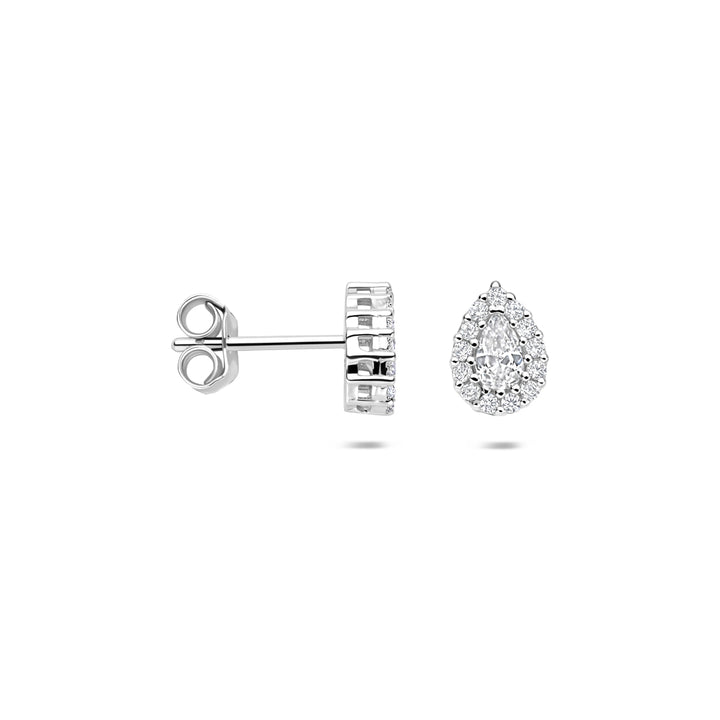Zilveren oorknoppen zirkonia 8,5x6mm