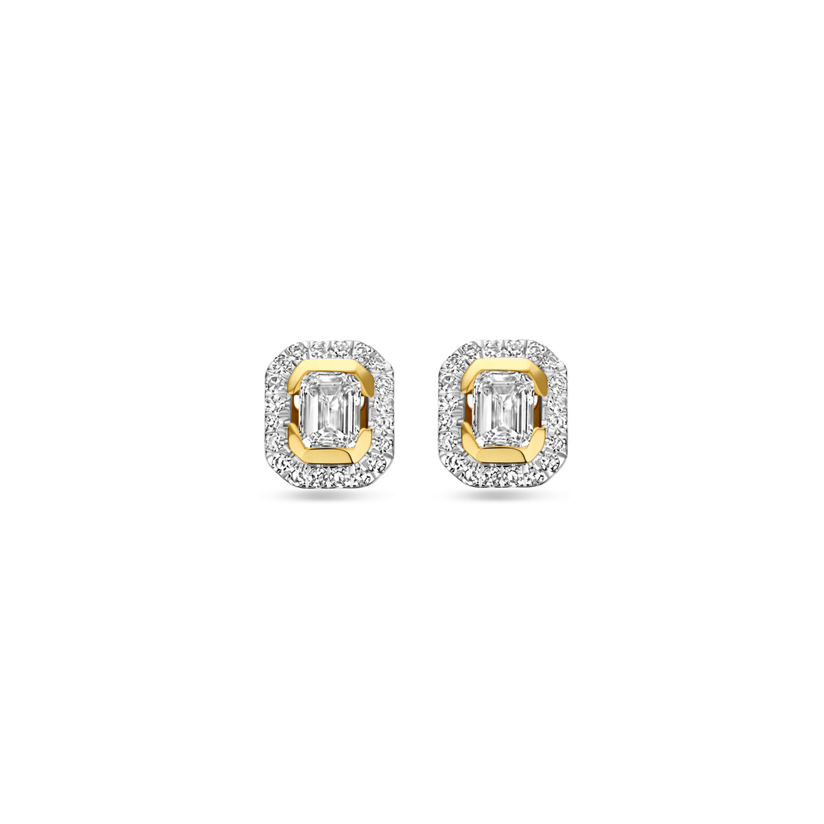 14krt geelgouden oorstekers met diamant 0.51ct (2x0.255ct) HSI | 7x6mm