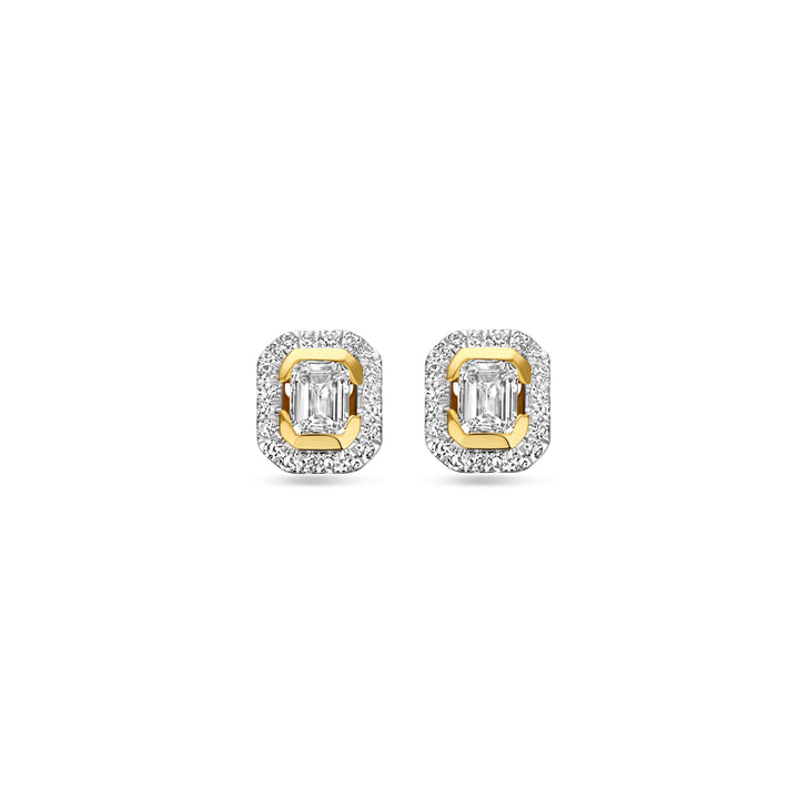 14krt geelgouden oorstekers met diamant 0.51ct (2x0.255ct) HSI | 7x6mm