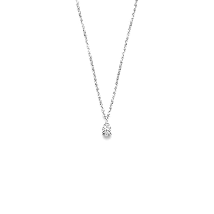 Zilveren collier zirkonia 7x4mm | 42-45cm